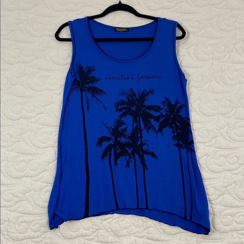 Vanilla Sugar Asymmetrical Blue Tank Top Sz Medium
